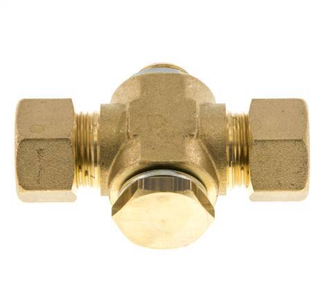 14mm & G3/8'' Brass T-Shape Tee Compression Fitting with Male Threads 89 bar Zinc plated Steel, with NBR insert DIN EN 1254-2