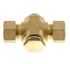 14mm & G3/8'' Brass T-Shape Tee Compression Fitting with Male Threads 89 bar Zinc plated Steel, with NBR insert DIN EN 1254-2