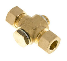 14mm & G3/8'' Brass T-Shape Tee Compression Fitting with Male Threads 89 bar Zinc plated Steel, with NBR insert DIN EN 1254-2