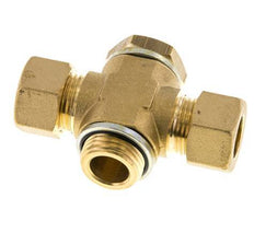 14mm & G1/2'' Brass T-Shape Tee Compression Fitting with Male Threads 89 bar Zinc plated Steel, with NBR insert DIN EN 1254-2