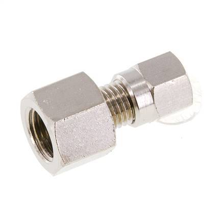 4LL & G1/8'' Nickel plated Brass Straight Cutting Fitting with Female Threads 100 bar ISO 8434-1 [2 Pieces]