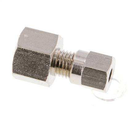 4LL & G1/8'' Nickel plated Brass Straight Cutting Fitting with Female Threads 100 bar ISO 8434-1 [2 Pieces]