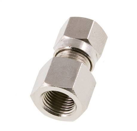 6LL & G1/8'' Nickel plated Brass Straight Cutting Fitting with Female Threads 100 bar ISO 8434-1 [2 Pieces]