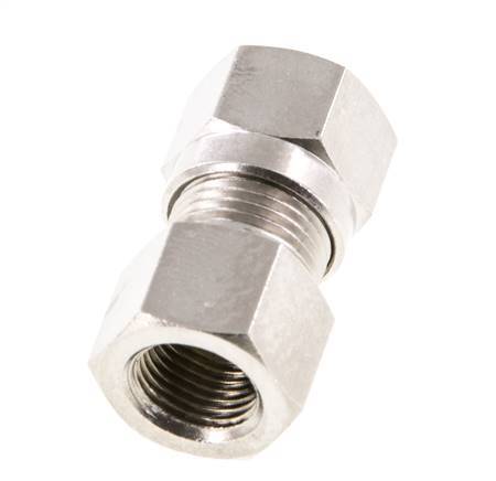 8LL & G1/8'' Nickel plated Brass Straight Cutting Fitting with Female Threads 100 bar ISO 8434-1 [2 Pieces]