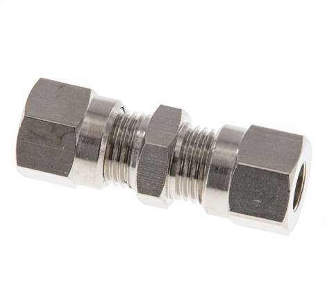 6LL Nickel plated Brass Straight Cutting Fitting 100 bar ISO 8434-1 [2 Pieces]