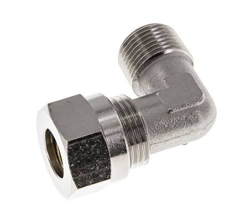 12L & R3/8'' Vernikkeld Messing L-Vorm Snijringkoppeling Buitendraad 75bar ISO 8434-1