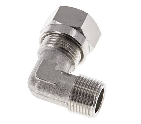 12L & R3/8'' Vernikkeld Messing L-Vorm Snijringkoppeling Buitendraad 75bar ISO 8434-1