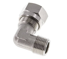 12L & R3/8'' Vernikkeld Messing L-Vorm Snijringkoppeling Buitendraad 75bar ISO 8434-1