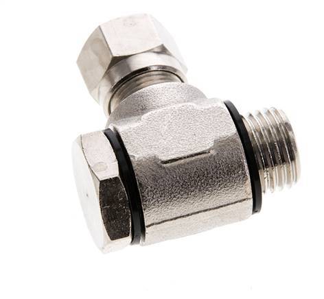 8LL & G1/4'' Vernikkeld Messing Swivel Joint Snijringkoppeling Buitendraad 100bar Draaibaar ISO 8434-1