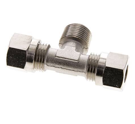 10L & R3/8'' Vernikkeld Brass T-stuk Snijringkoppeling Buitendraad 115bar ISO 8434-1