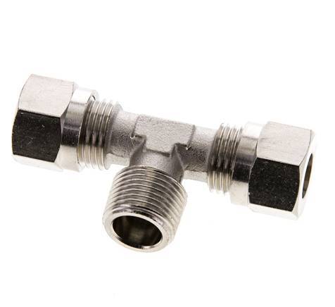 10L & R3/8'' Vernikkeld Brass T-stuk Snijringkoppeling Buitendraad 115bar ISO 8434-1