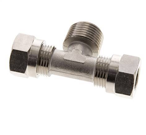12L & R1/2'' Vernikkeld Brass T-stuk Snijringkoppeling Buitendraad 75bar ISO 8434-1