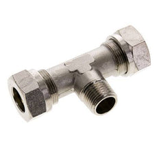 18L & R1/2'' Vernikkeld Brass T-stuk Snijringkoppeling Buitendraad 65bar ISO 8434-1