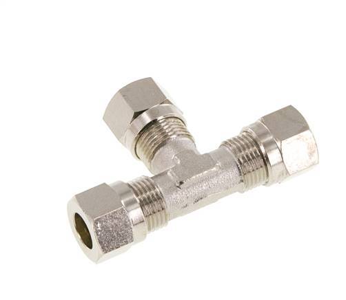 8LL Vernikkeld Brass T-stuk Snijringkoppeling 100bar ISO 8434-1