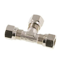 8LL Vernikkeld Brass T-stuk Snijringkoppeling 100bar ISO 8434-1