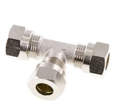 12L Vernikkeld Brass T-stuk Snijringkoppeling 75bar ISO 8434-1