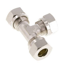 15L Vernikkeld Brass T-stuk Snijringkoppeling 70bar ISO 8434-1