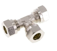 15L Vernikkeld Brass T-stuk Snijringkoppeling 70bar ISO 8434-1