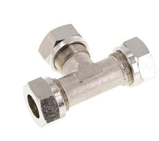 18L Vernikkeld Brass T-stuk Snijringkoppeling 65bar ISO 8434-1