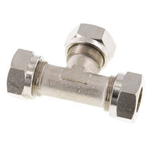 18L Vernikkeld Brass T-stuk Snijringkoppeling 65bar ISO 8434-1