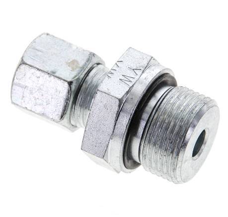10L & M22x1.5 Zink plated Steel Straight Cutting Fitting with Male Threads 315 bar NBR ISO 8434-1