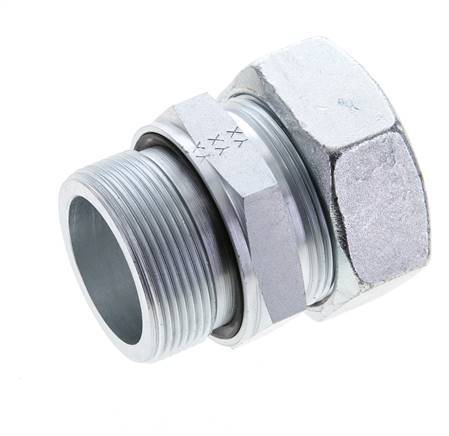 42L & M48x2 Zink plated Steel Straight Cutting Fitting with Male Threads 160 bar NBR ISO 8434-1