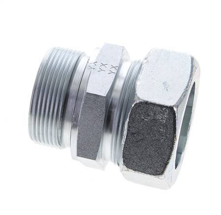 42L & M48x2 Zink plated Steel Straight Cutting Fitting with Male Threads 160 bar NBR ISO 8434-1