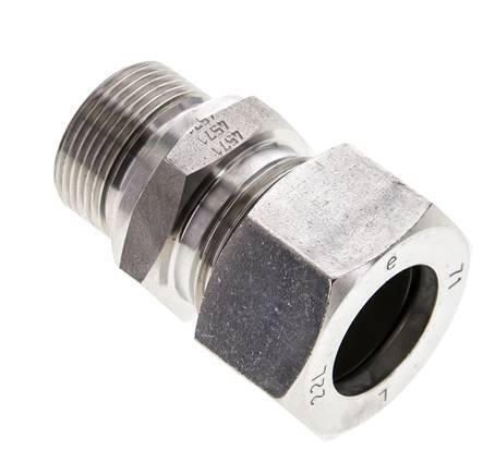 22L & M26x1.5 Stainless Steel Straight Cutting Fitting with Male Threads 160 bar FKM ISO 8434-1