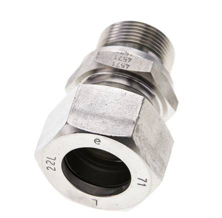 22L & M26x1.5 Stainless Steel Straight Cutting Fitting with Male Threads 160 bar FKM ISO 8434-1