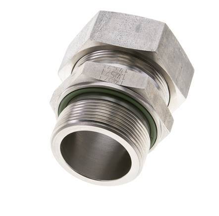 42L & M48x2 Stainless Steel Straight Cutting Fitting with Male Threads 160 bar FKM ISO 8434-1