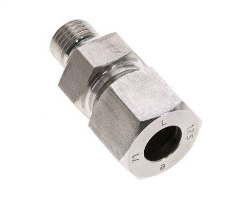 12S & M14x1.5 Stainless Steel Straight Cutting Fitting with Male Threads 630 bar FKM ISO 8434-1