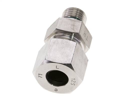 12S & M14x1.5 Stainless Steel Straight Cutting Fitting with Male Threads 630 bar FKM ISO 8434-1