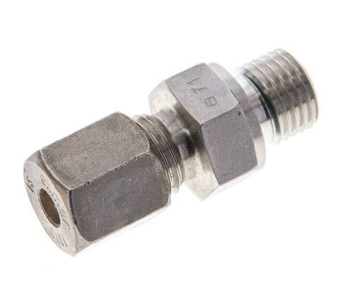 6S & M14x1.5 Stainless Steel Straight Compression Fitting with Male Threads 500 bar FKM ISO 8434-1