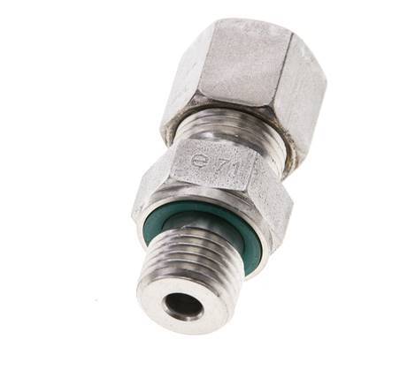 8S & M14x1.5 Stainless Steel Straight Compression Fitting with Male Threads 500 bar FKM ISO 8434-1