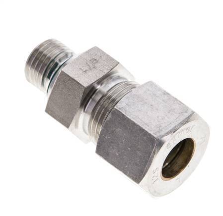 12S & M14x1.5 Stainless Steel Straight Compression Fitting with Male Threads 400 bar FKM ISO 8434-1