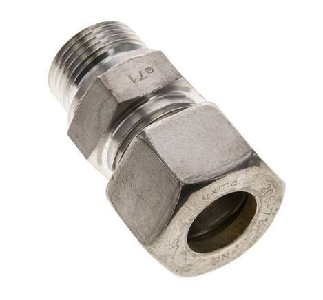 20S & M27x2 Stainless Steel Straight Compression Fitting with Male Threads 250 bar FKM ISO 8434-1