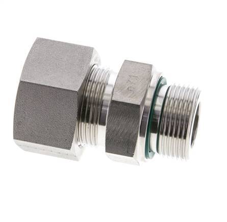 25S & M33x2 Stainless Steel Straight Compression Fitting with Male Threads 250 bar FKM ISO 8434-1