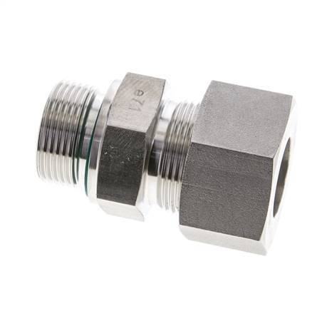 25S & M33x2 Stainless Steel Straight Compression Fitting with Male Threads 250 bar FKM ISO 8434-1