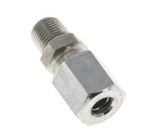 6L & R1/8'' Zink plated Steel Straight Cutting Fitting with Male Threads 315 bar ISO 8434-1 [5 Pieces]