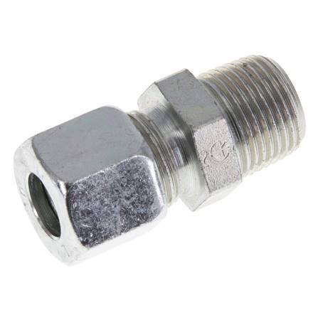 10L & R3/8'' Zink plated Steel Straight Cutting Fitting with Male Threads 315 bar ISO 8434-1