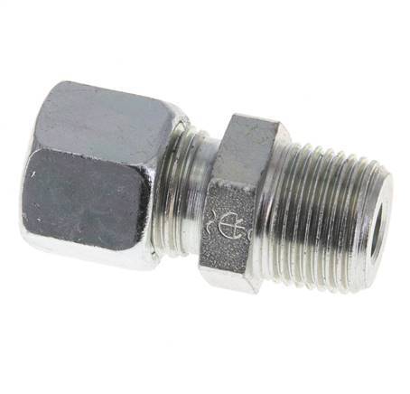 10L & R3/8'' Zink plated Steel Straight Cutting Fitting with Male Threads 315 bar ISO 8434-1
