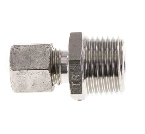 8L & R1/2'' RVS Rechte Snijringkoppeling Buitendraad 315bar ISO 8434-1