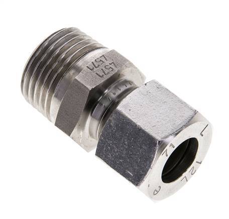 12L & R1/2'' Stainless Steel Straight Cutting Fitting with Male Threads 315 bar ISO 8434-1