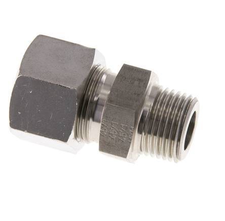 16L & R1/2'' RVS Rechte Snijringkoppeling Buitendraad 400bar ISO 8434-1