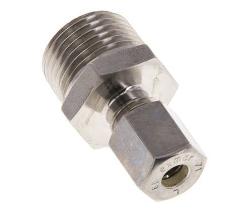 6L & R1/2'' RVS Rechte Knelfitting Buitendraad 315bar ISO 8434-1