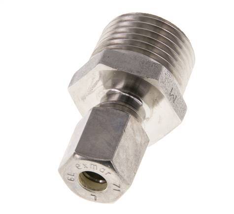 6L & R1/2'' RVS Rechte Knelfitting Buitendraad 315bar ISO 8434-1