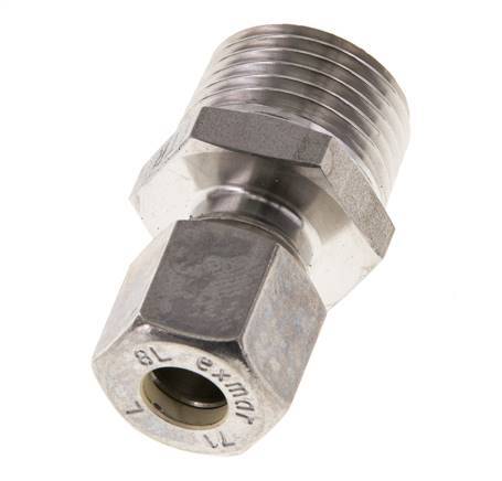 8L & R1/2'' RVS Rechte Knelfitting Buitendraad 315bar ISO 8434-1