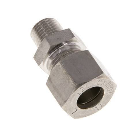 12L & R1/4'' RVS Rechte Knelfitting Buitendraad 315bar ISO 8434-1