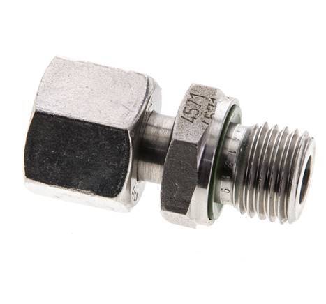 10L & M14x1.5 RVS Rechte Draaidoorvoer Buitendraad 315bar FKM Verstelbaar ISO 8434-1