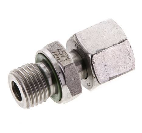 10L & M14x1.5 RVS Rechte Draaidoorvoer Buitendraad 315bar FKM Verstelbaar ISO 8434-1